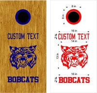 Bobcats School Mascot Cornhole Board Vinyl Decal Sticker