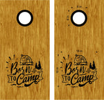 Born To Camp Cornhole Board Decals Sticker CAMP04