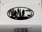 Brown Bear Forest Hunting Mountains RV Camper 5th Wheel Motor Home Vinyl Decal Sticker