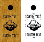 Buccaneers Mascot Sports Team Cornhole Board Decals Stickers Both Boards