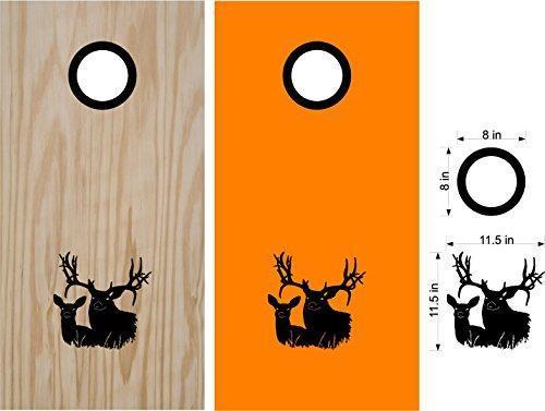 StickerChef Buck Deer Hunting Cornhole Board Decals Stickers - Bean Bag Toss - Vinyl Stickers - Comes With Rings - Bean Baggo Decals - 05