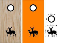 Buck Deer Hunting Cornhole Board Decals Stickers - Bean Bag Toss - Vinyl Stickers - Comes With Rings - Bean Baggo Decals - 11