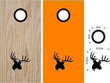 Buck Deer Hunting Cornhole Board Decals Stickers - Bean Bag Toss - Vinyl Stickers - Comes With Rings - Bean Baggo Decals - 13