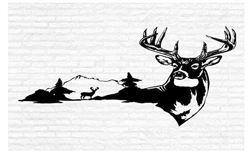 Buck Deer Man Cave Animal Rustic Cabin Lodge Mountains Hunting Vinyl Wall Art Sticker Decal Graphic Home Decor