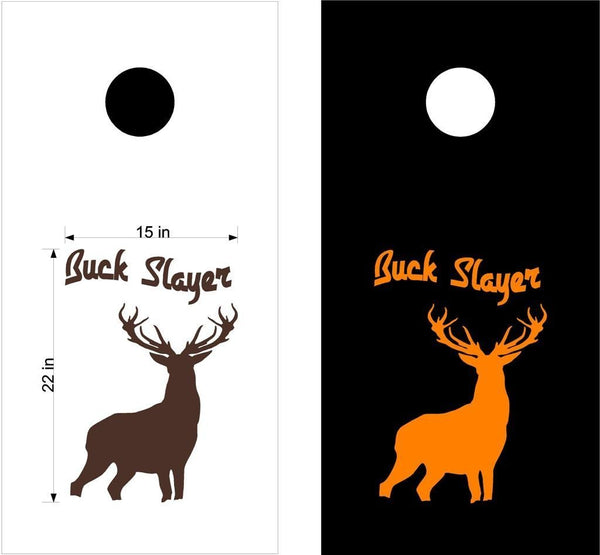Buck Slayer Deer Buck Hunting Cornhole Board Vinyl Decal Sticker