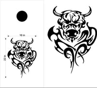 StickerChef Bull Tribal Flames Cornhole Board Vinyl Decal Sticker