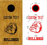 Bulldogs 2 School Mascot Cornhole Board Vinyl Decal Sticker