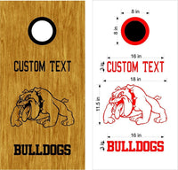 Bulldogs 4 School Mascot Cornhole Board Vinyl Decal Sticker