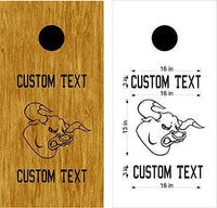 Bulls Mascot Sports Team Cornhole Board Decals Stickers Both Boards