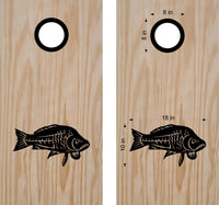 Carp Cornhole Board Decals Bean Bag Toss Sticker Fish