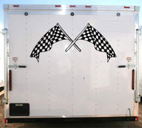 Checkered Flag Decal Trailer Racing Decal Trailer Sticker Graphics YT201