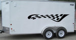 Checkered Racing Stripe Trailer Decal - Vinyl Decal - Car Decal -Trailer Sticker - CF002