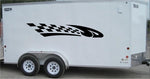 Checkered Racing Stripe Trailer Decal - Vinyl Decal - Car Decal -Trailer Sticker - CF009