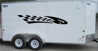 Checkered Racing Stripe Trailer Decal - Vinyl Decal - Car Decal -Trailer Sticker - CF009