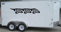 StickerChef Checkered Racing Stripe Trailer Decal - Vinyl Decal - Car Decal -Trailer Sticker - CF015