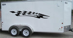 Checkered Racing Stripe Trailer Decal - Vinyl Decal - Car Decal -Trailer Sticker - CF020