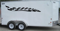 Checkered Racing Stripe Trailer Decal - Vinyl Decal - Car Decal -Trailer Sticker - CF024