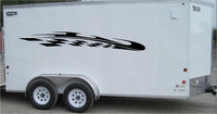 Checkered Racing Stripe Trailer Decal - Vinyl Decal - Car Decal -Trailer Sticker - CF028