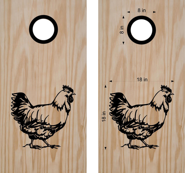 StickerChef Chicken Cornhole Board Decals Bean Bag Toss Sticker Animal