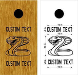 Cobras Mascot Sports Team Cornhole Board Decals Stickers Both Boards