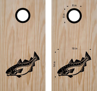 Cod Cornhole Board Decals Bean Bag Toss Sticker Fish
