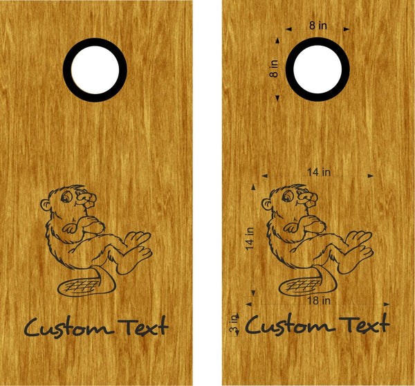 Cornhole Board Decals Beaver Set Boards Bean Bag Toss Sticker