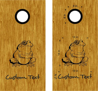 Cornhole Board Decals Frog Grumpy Set Bean Bag Toss Sticker