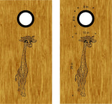 Cornhole Board Decals Giraffe Set Bean Bag Toss Sticker