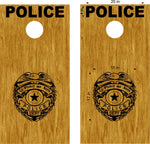 Cornhole Board Decals Police Badge Bean Bag Toss Stickers