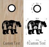 StickerChef Cornhole Boards Decals Bear Cub Trees Set Boards Bean Bag Toss Sticker
