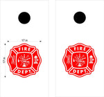 Cornhole Boards Decals Fire Department Bean Bag Toss Sticker