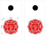 Cornhole Boards Decals Fire Department Bean Bag Toss Sticker
