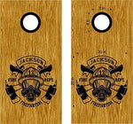 Cornhole Boards Decals Fireman Fire Fighter Department Vinyl Stickers Comes With Rings 3