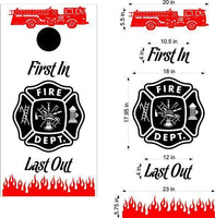 Cornhole Boards Decals Fireman Fire Fighter Rescue Sticker 14