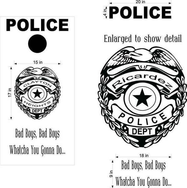 Cornhole Boards Decals Police Department Cops Swat Sticker 28