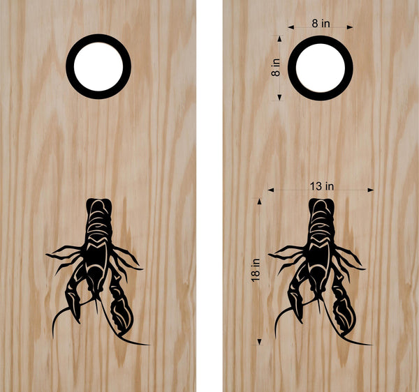 StickerChef Crayfish Cornhole Board Decals Bean Bag Toss Sticker Fish