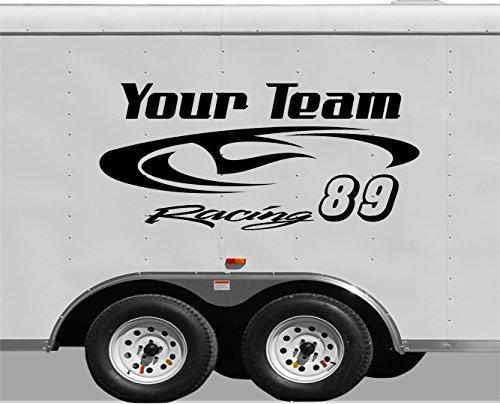 Label Team Racing Custom Racing Trailer Decals for Team Name Display
