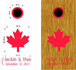 Custom Text Canada Maple Leaf Cornhole Board Decals Flag Stickers PatCA