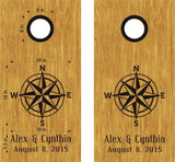 Custom Text Nautical Compass Cornhole Board Vinyl Decal Sticker