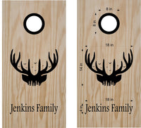 Deer Antlers Cornhole Board Vinyl Decal Sticker