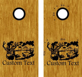 hunting fishing cornhole decal