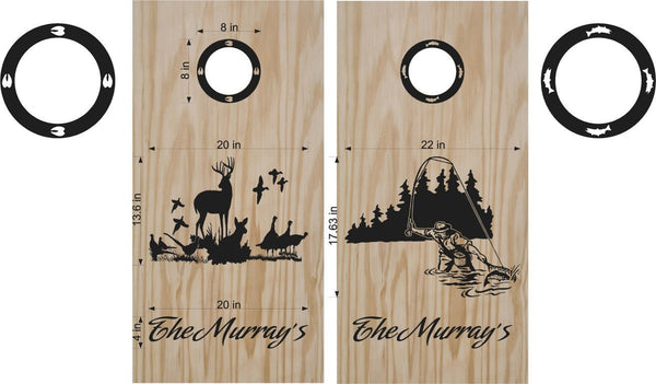Deer Fishing Turkey Hunting Cornhole Board Vinyl Decal Sticker MA01