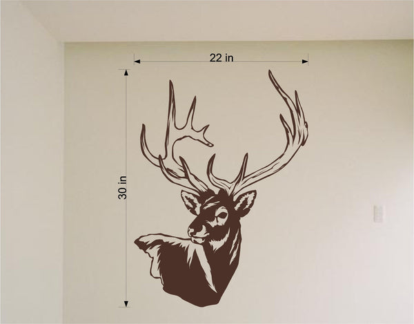 StickerChef Deer Head Mount Wall Decals Mural Home Decor Vinyl Stickers Decorate Your Bedroom Man Cave