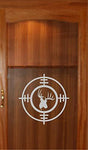 Doe Buck Hunting Gun Sight Cabinet Etched Glass Decal