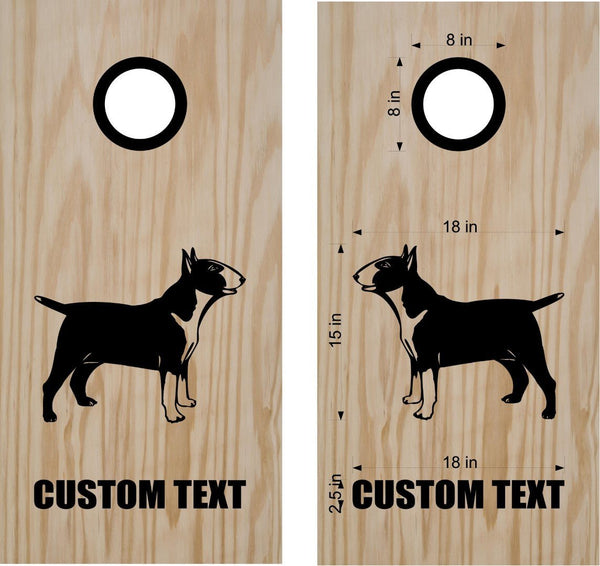 StickerChef Dog Bull Terrier Cornhole Decal Set Boards Bean Bag Toss Sticker