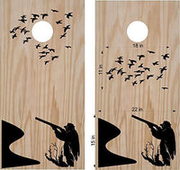 Duck Hunter Hunting Call Cornhole Board Decals Wrap Stickers Bean Bag Toss with Rings