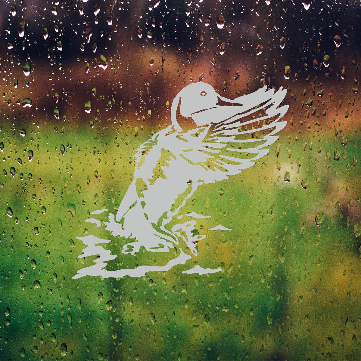 Etched Glass Vinyl Decal Duck in Flight Sticker