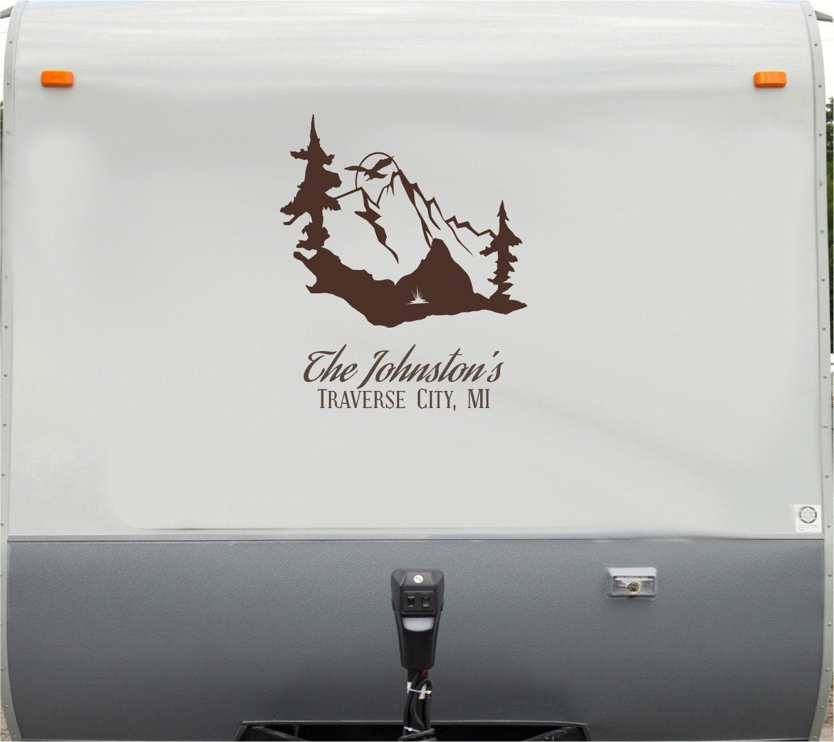 Trout Fishing Mountains RV Camper 5th Wheel Motor Home Vinyl Decal Sticker 36 x 16.5