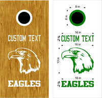 Eagles Football School Mascot Cornhole Board Vinyl Decal Sticker MA01C