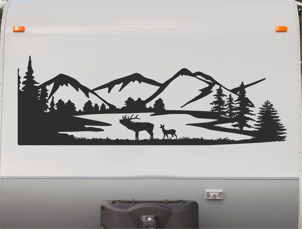 Camper RV Decals Mountains Replacement Decal Trailer Motorhome Sticker